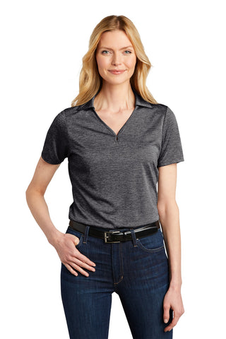 Port Authority Ladies Shadow Stripe Polo (Deep Black)