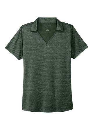 Port Authority Ladies Shadow Stripe Polo (Deep Forest Green)