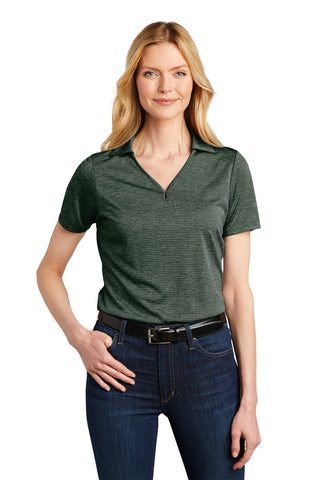 Port Authority Ladies Shadow Stripe Polo (Deep Forest Green)