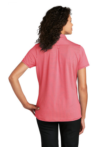 Port Authority Ladies Gingham Polo (Rich Red/ White)