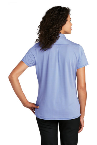 Port Authority Ladies Gingham Polo (True Royal/ White)