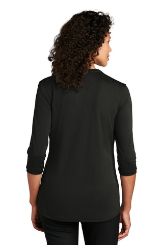 Port Authority Ladies UV Choice Pique Henley (Black)