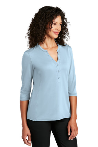 Port Authority Ladies UV Choice Pique Henley (Cloud Blue)