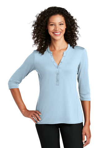 Port Authority Ladies UV Choice Pique Henley (Cloud Blue)