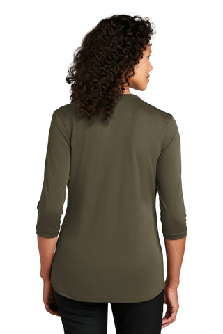 Port Authority Ladies UV Choice Pique Henley (Deep Olive)