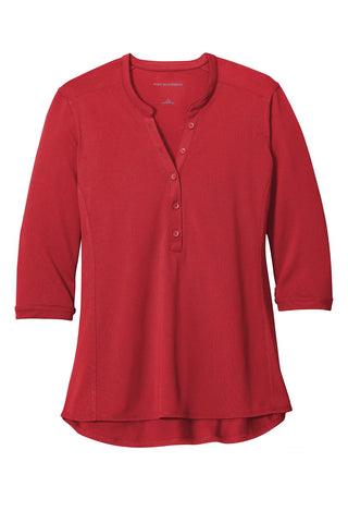 Port Authority Ladies UV Choice Pique Henley (Rich Red)