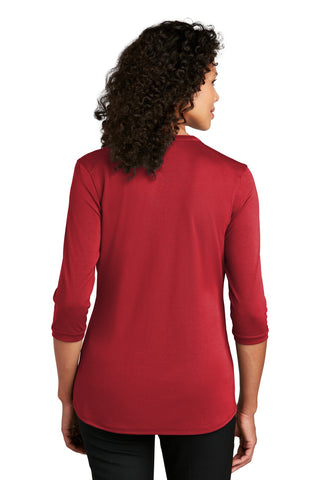 Port Authority Ladies UV Choice Pique Henley (Rich Red)