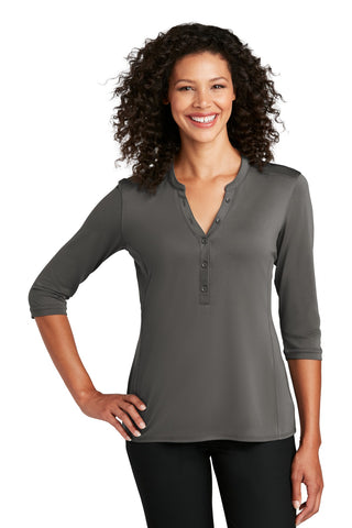 Port Authority Ladies UV Choice Pique Henley (Sterling Grey)