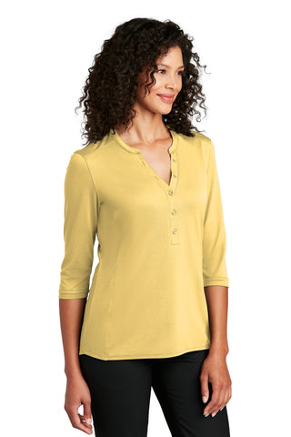 Port Authority Ladies UV Choice Pique Henley (Sunbeam Yellow)