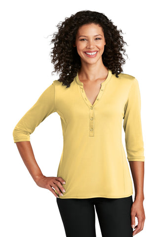 Port Authority Ladies UV Choice Pique Henley (Sunbeam Yellow)