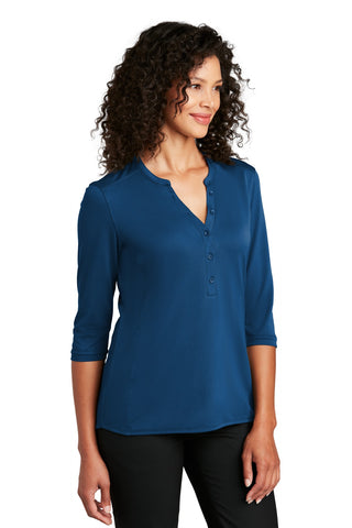 Port Authority Ladies UV Choice Pique Henley (True Blue)