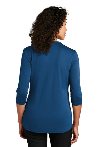 Port Authority Ladies UV Choice Pique Henley (True Blue)