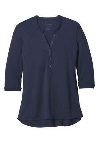 Port Authority Ladies UV Choice Pique Henley (True Navy)