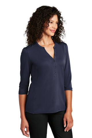 Port Authority Ladies UV Choice Pique Henley (True Navy)