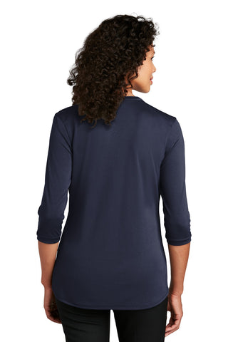 Port Authority Ladies UV Choice Pique Henley (True Navy)