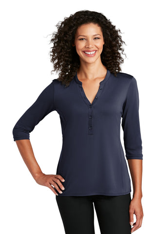 Port Authority Ladies UV Choice Pique Henley (True Navy)