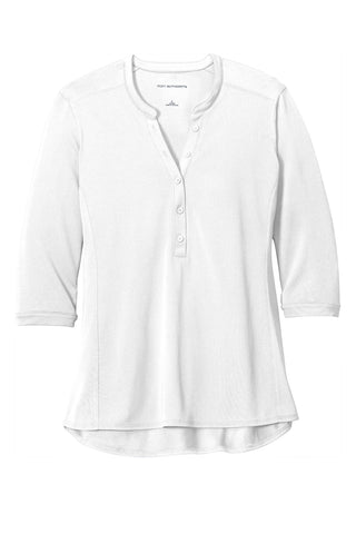 Port Authority Ladies UV Choice Pique Henley (White)