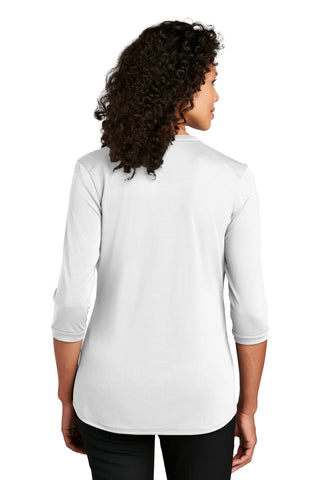 Port Authority Ladies UV Choice Pique Henley (White)