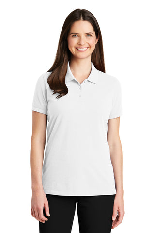 Port Authority Ladies EZCotton Polo (White)