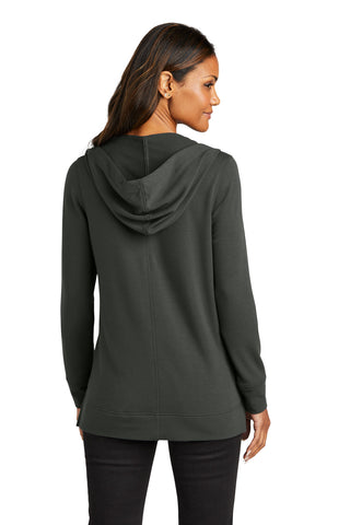 Port Authority Ladies Microterry Pullover Hoodie (Charcoal)