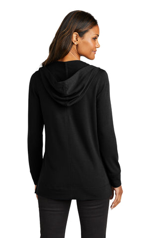 Port Authority Ladies Microterry Pullover Hoodie (Deep Black)