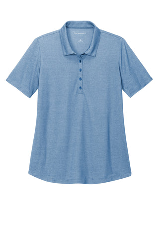 Port Authority Ladies Fine Pique Blend Polo (Aegean Blue Heather)