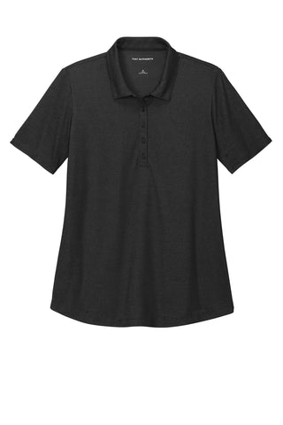 Port Authority Ladies Fine Pique Blend Polo (Black Heather)