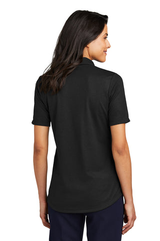 Port Authority Ladies Fine Pique Blend Polo (Black Heather)