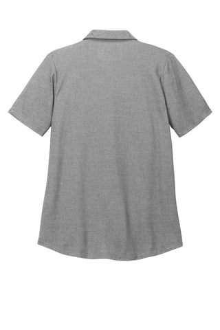 Port Authority Ladies Fine Pique Blend Polo (Charcoal Heather)