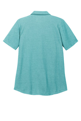 Port Authority Ladies Fine Pique Blend Polo (Dark Teal Heather)