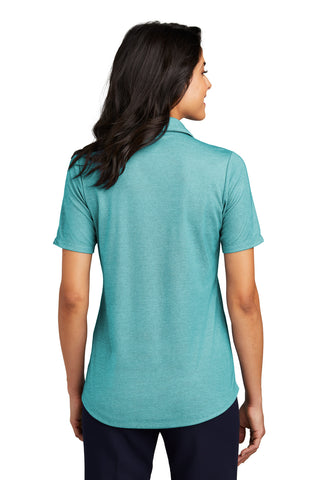 Port Authority Ladies Fine Pique Blend Polo (Dark Teal Heather)