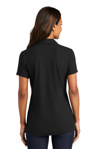 Port Authority Ladies C-FREE Cotton Blend Pique Polo (Black)