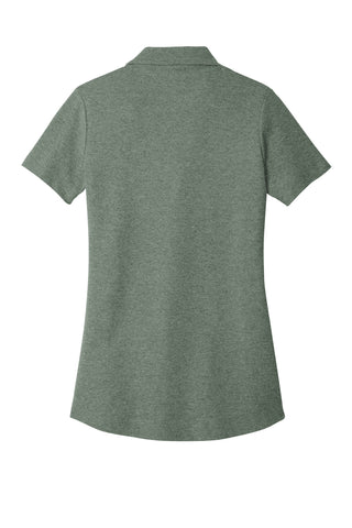 Port Authority Ladies C-FREE Cotton Blend Pique Polo (Dark Green Heather)