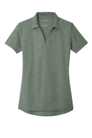 Port Authority Ladies C-FREE Cotton Blend Pique Polo (Dark Green Heather)