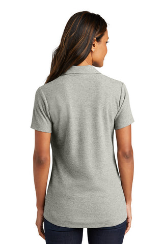 Port Authority Ladies C-FREE Cotton Blend Pique Polo (Deep Smoke Heather)