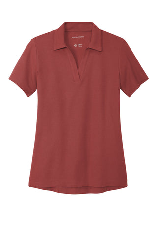 Port Authority Ladies C-FREE Cotton Blend Pique Polo (Garnet)