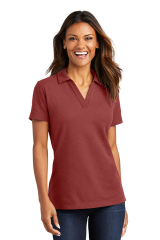 Port Authority Ladies C-FREE Cotton Blend Pique Polo (Garnet)