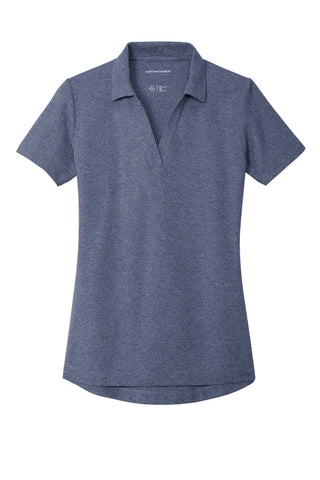 Port Authority Ladies C-FREE Cotton Blend Pique Polo (Navy Heather)