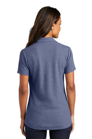 Port Authority Ladies C-FREE Cotton Blend Pique Polo (Navy Heather)