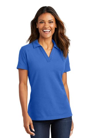 Port Authority Ladies C-FREE Cotton Blend Pique Polo (True Blue)