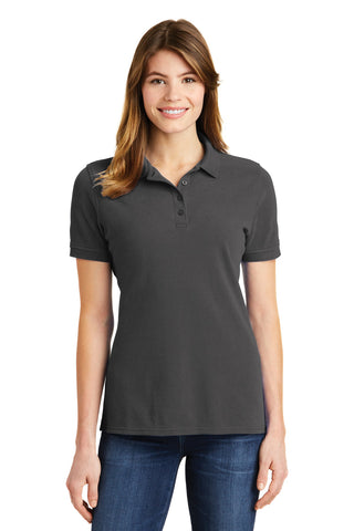 Port & Company Ladies Combed Ring Spun Pique Polo (Charcoal)