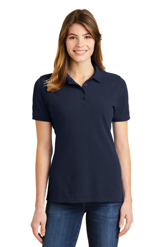 Port & Company Ladies Combed Ring Spun Pique Polo (Deep Navy)