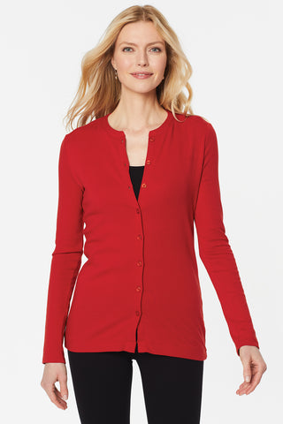 Port Authority Ladies Concept Stretch Button-Front Cardigan (Rich Red)