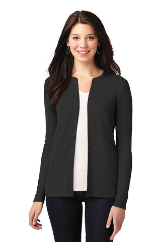 Port Authority Ladies Concept Stretch Button-Front Cardigan (Black)