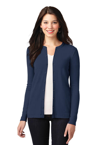 Port Authority Ladies Concept Stretch Button-Front Cardigan (Dress Blue Navy)