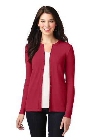 Port Authority Ladies Concept Stretch Button-Front Cardigan (Rich Red)