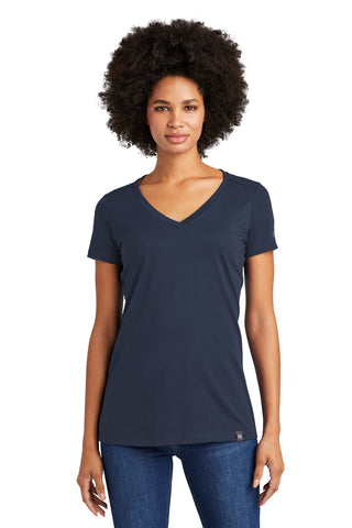 New Era Ladies Heritage Blend V-Neck Tee (True Navy)