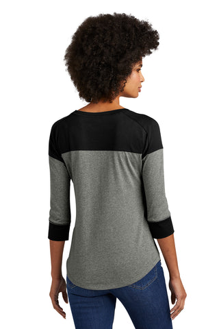 New Era Ladies Heritage Blend 3/4-Sleeve Baseball Raglan Tee (Black/ Black Twist)