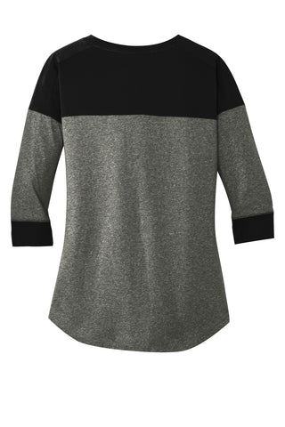 New Era Ladies Heritage Blend 3/4-Sleeve Baseball Raglan Tee (Black/ Black Twist)