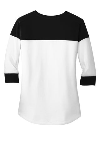 New Era Ladies Heritage Blend 3/4-Sleeve Baseball Raglan Tee (Black/ White)